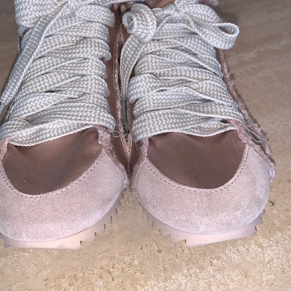 PEDRO GARCÍA España baby pink satin/ & suede sneakers, laces, raw edges. 41 EUC - Picture 4 of 13
